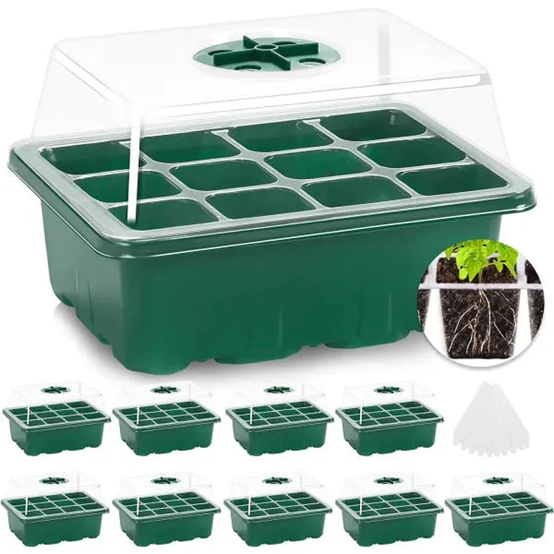 MIXC Seedling Tray Seed Starter Kit Mini Propagator w/Humidity Vented Domes & Base