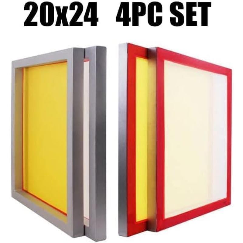 PRE-OWNED goldsift Dry Sift Screen Set (20 x 24) Aluminum Frame, 4 Mesh Sizes-60, 90, 110, 200 (Micron Equiv. 250, 165, 149, 75), 3 White 1 Yellow 4 Sq Ft