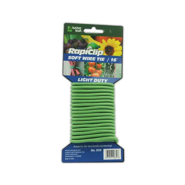 Luster Leaf RapiClip Green Light Duty Soft Wire Tie 16'