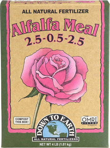 Down To Earth Alfalfa Meal Natural Fertilizer (2.5-.05-2.5) OMRI 4lbs