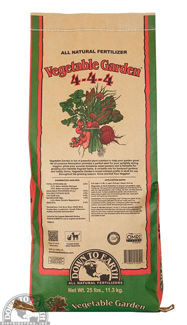 Down To Earth Vegetable Garden (4-4-4), 25lbs