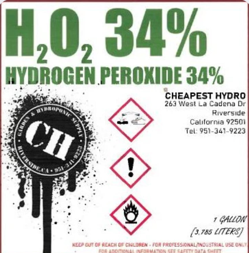 Hydrogen peroxide H2o2 34% 6 gallon
