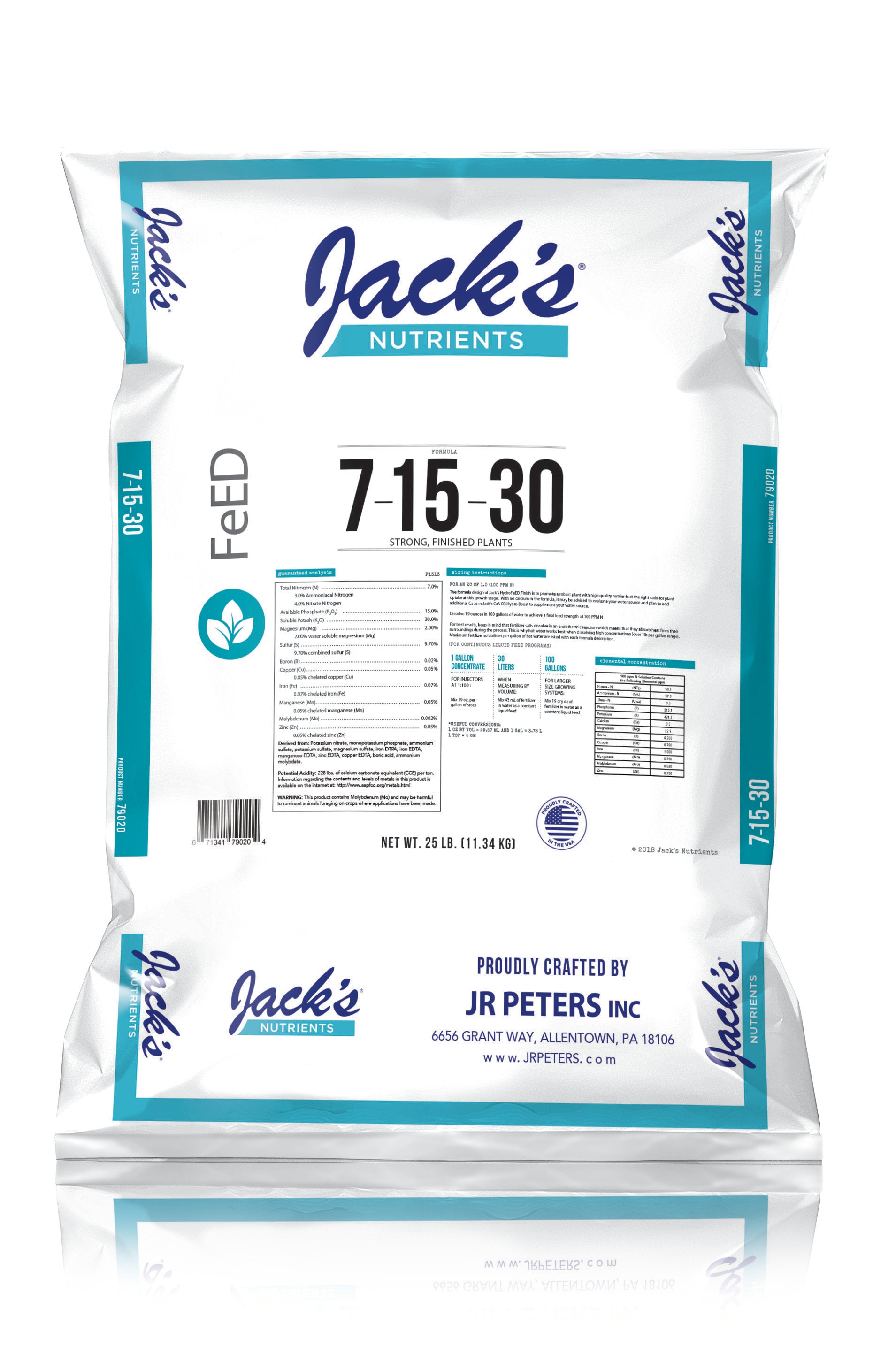 Jack's Nutrients Finish (7-15-30) 25lbs.