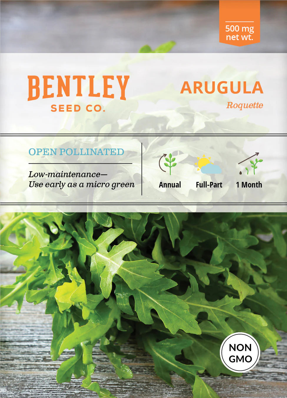 Bentley Seed Co. Arugula, Roquette Seed Packets