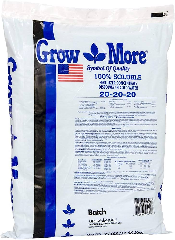 Grow More 20-20-20 25lb Bag