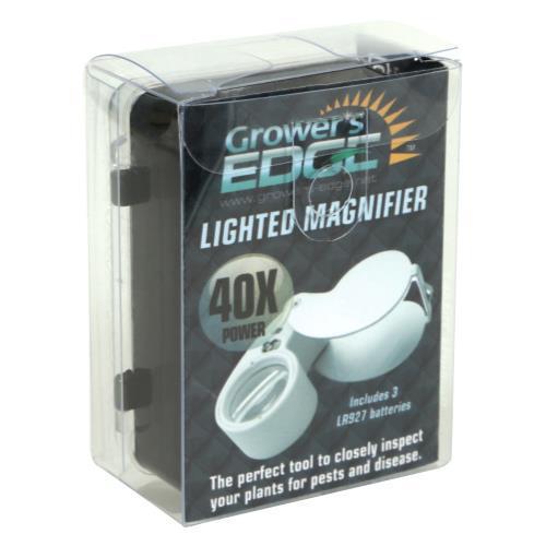 Growers Edge® Illuminated Magnifier Loupe with clip 40x