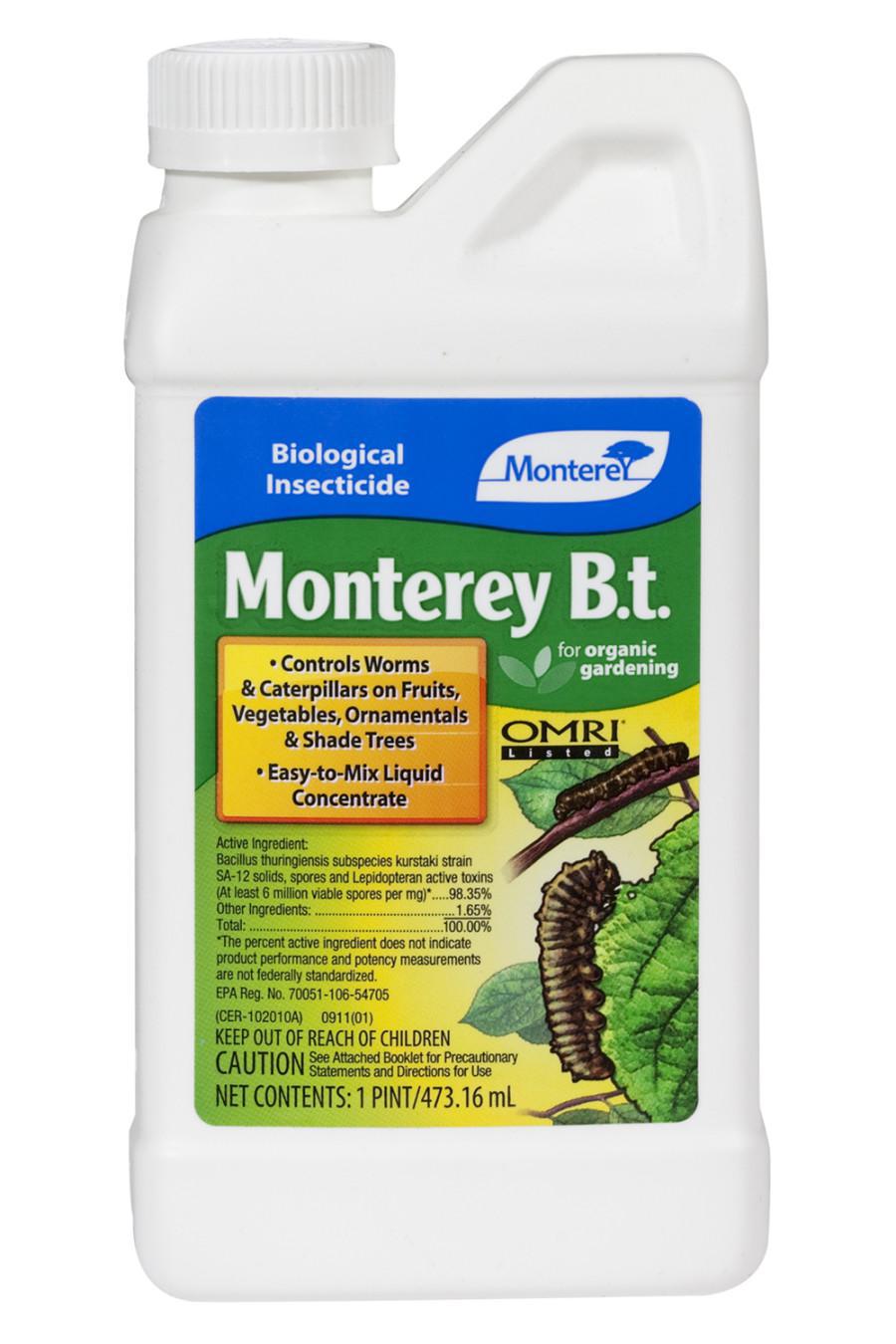 Monterey B.T. Biological Insecticide Concentrate Organic Pint 16oz