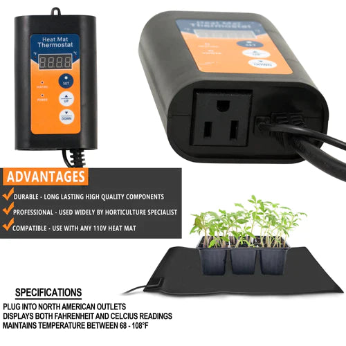 Yield Lab Heat Mat Thermostat Temperature Controller