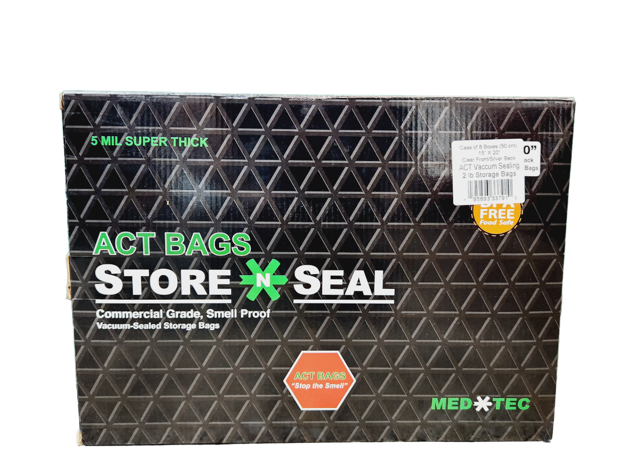 Store N Seal Vacuum ACT Bags With Zipper, 15"x20" 50bags (Clear/Silver)
